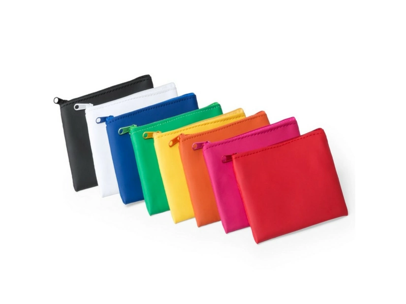 Niebieski brelok etui PU z logo – na klucze i karty