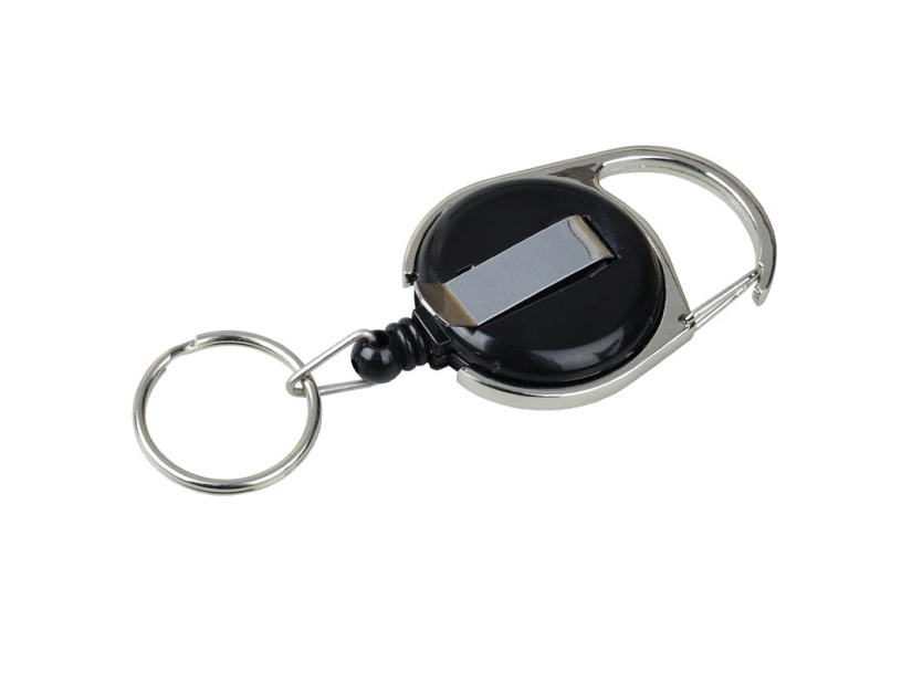 Ski-pass do identyfikatora z karabińczykiem, czarny/srebrny 