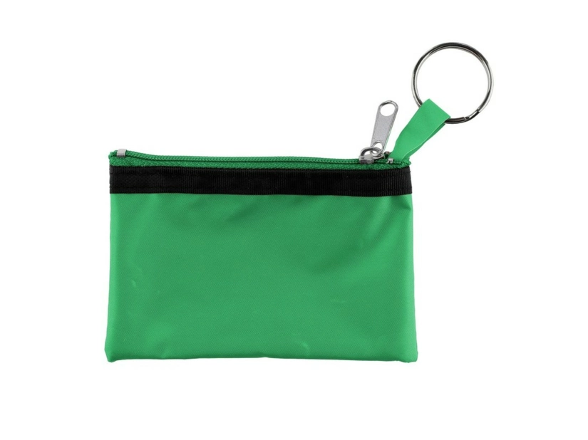 Zielony brelok etui na klucze 70D z logo – portmonetka