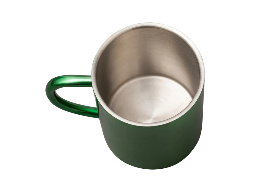 Zielony kubek stalowy 240 ml z grawerem logo