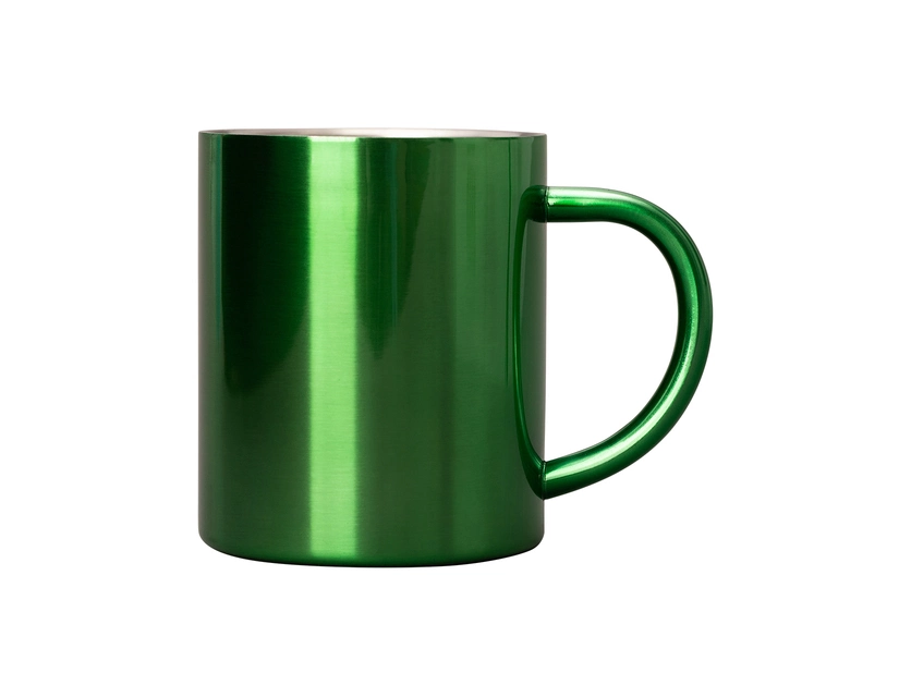 Zielony kubek stalowy 240 ml z grawerem logo