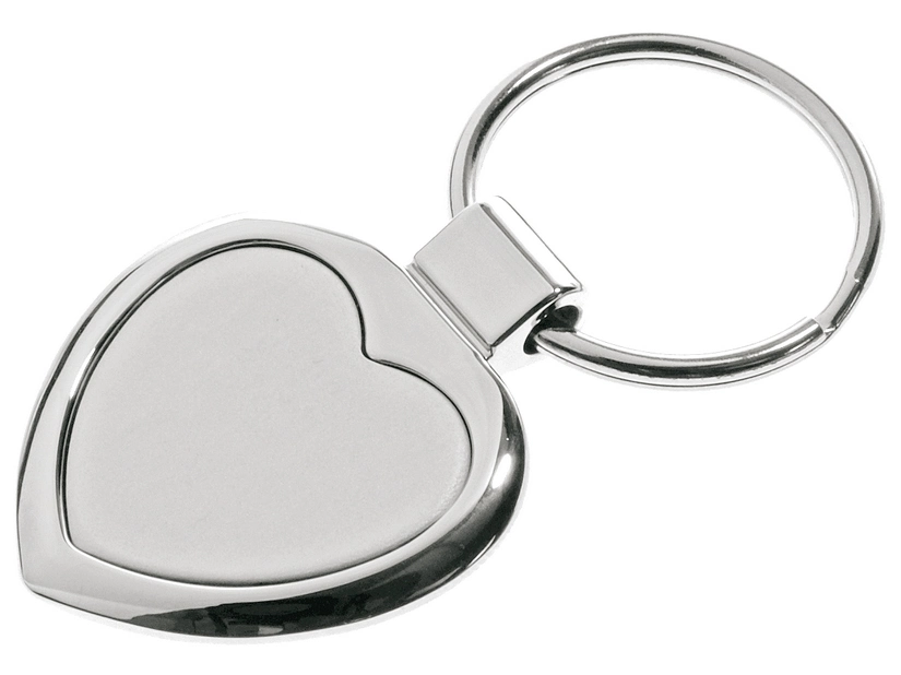 Brelok metalowy serce Stout Heart srebrny z grawerem logo