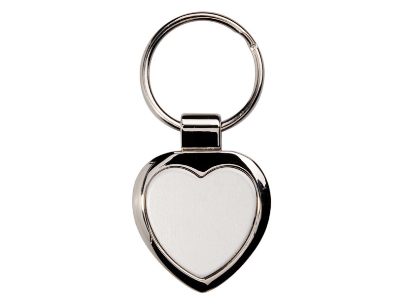 Brelok metalowy serce Stout Heart srebrny z grawerem logo