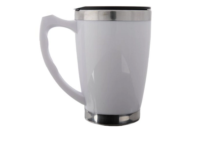 Metalowy kubek z pokrywką, Copenhagen 380 ml, biały 