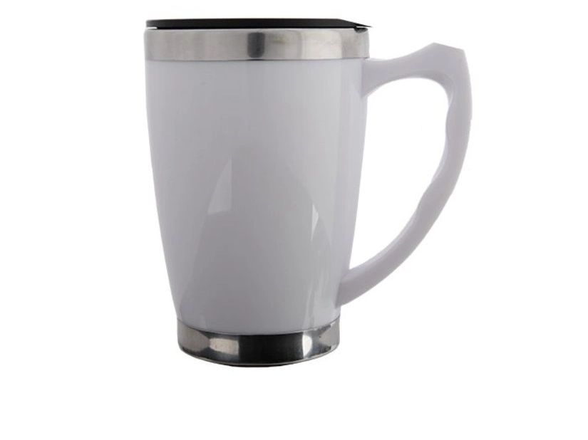 Metalowy kubek z pokrywką, Copenhagen 380 ml, biały 