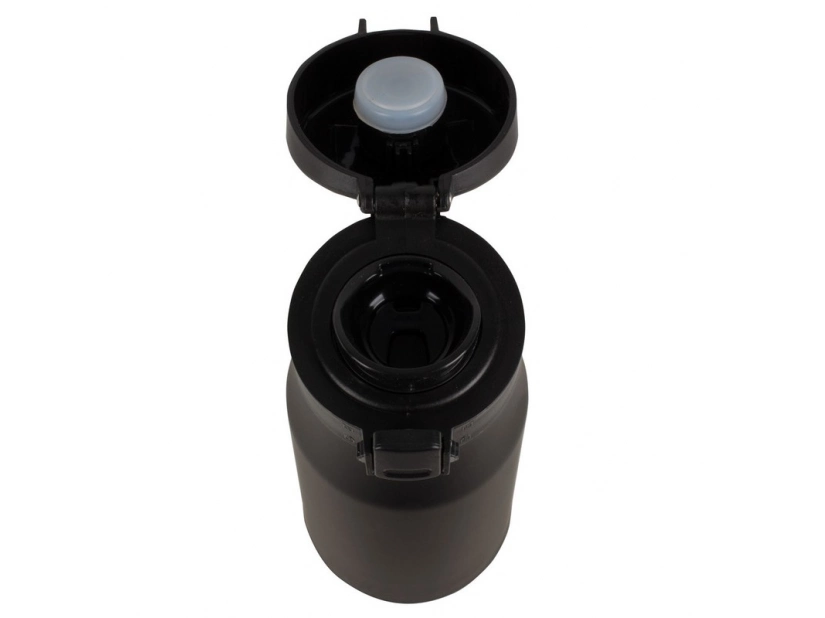 Kubek termiczny czarny 550 ml z logo i metalowym pierścieniem