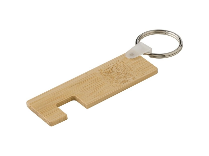 Bambusowy brelok do kluczy, uchwyt na telefon