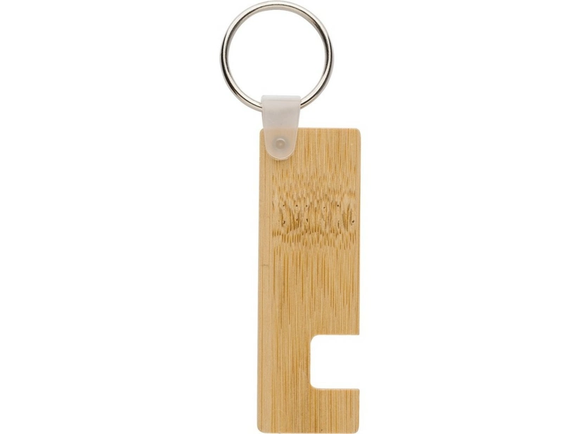 Bambusowy brelok do kluczy, uchwyt na telefon
