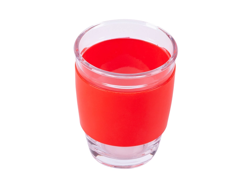 Szklany kubek ekologiczny 350 ml, czerwony 