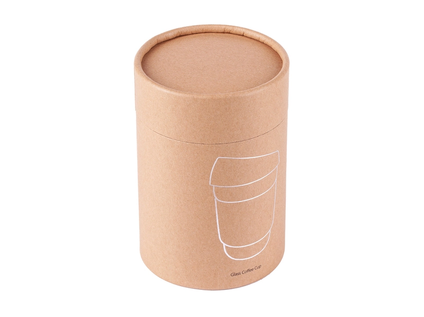 Szklany kubek ekologiczny 350 ml, czerwony 