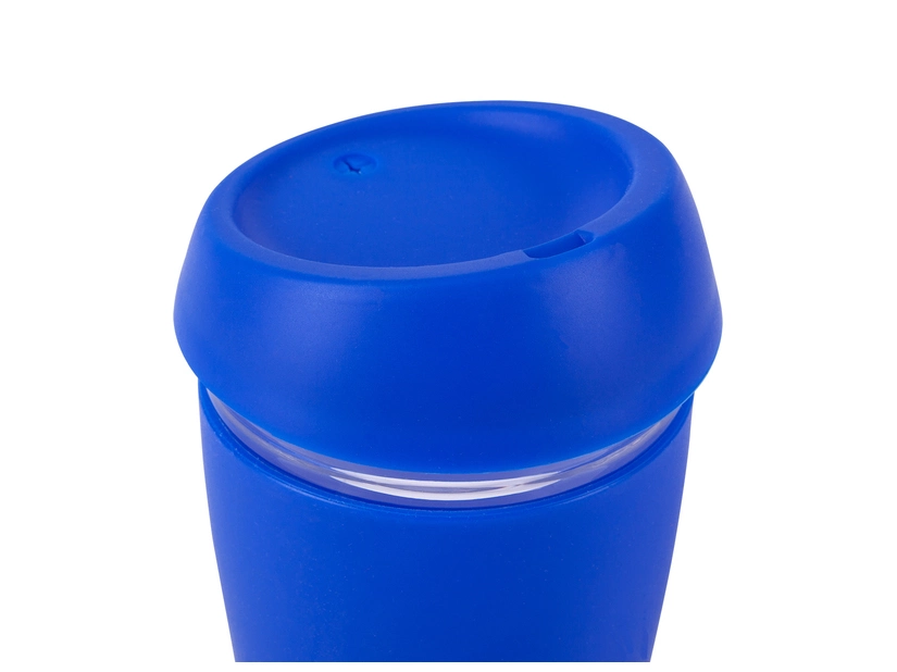 Szklany kubek ekologiczny 350 ml, niebieski 