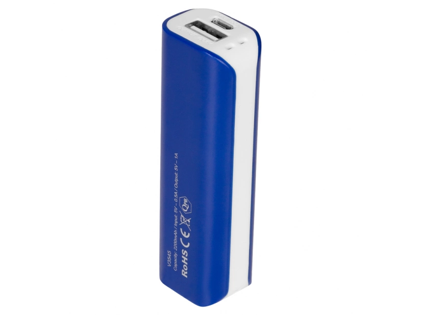 Granatowy powerbank 2200 mAh z logo – gadżet firmowy