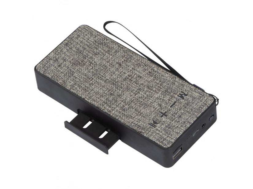 Reklamowy power bank 8000 mAh z głośnikiem oraz podstawką do telefonu