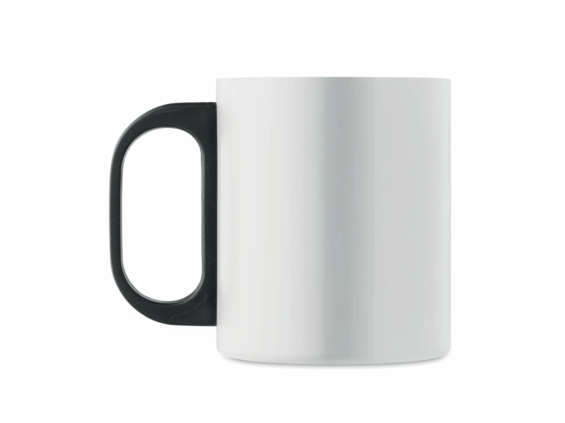 Biały metalowy kubek Taniss 300 ml z logo i podwójną ścianką