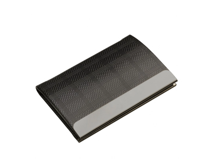  Elegancki wizytownik z grawerem, Emboss, czarny 