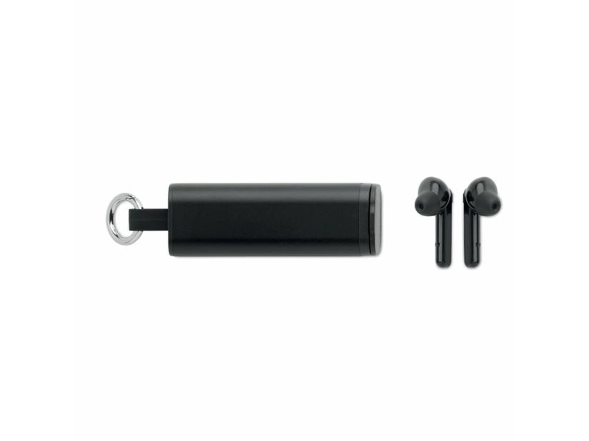 Słuchawki TWS + uchwyt na tel, brelok