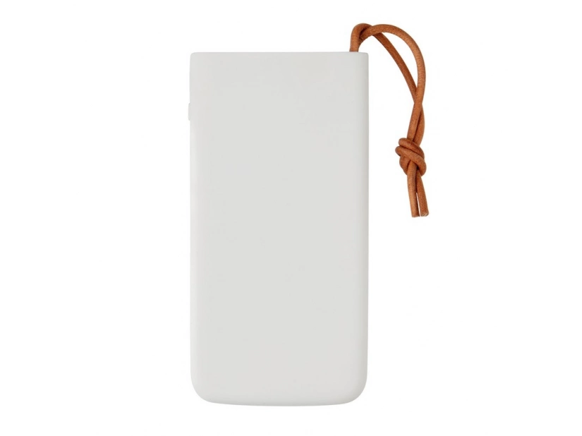 Biały powerbank bezprzewodowy 8000 mAh z logo firmy