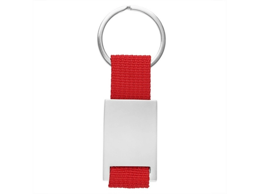 Czerwony brelok hotelowy metalowy z grawerem logo
