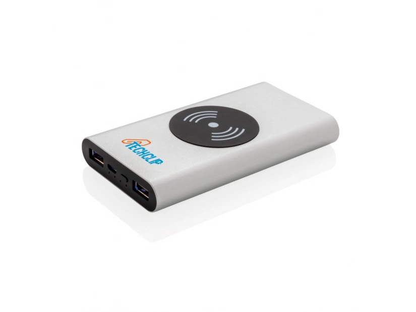 Bezprzewodowy aluminiowy power bank 10000 mAh, możliwy grawer logo