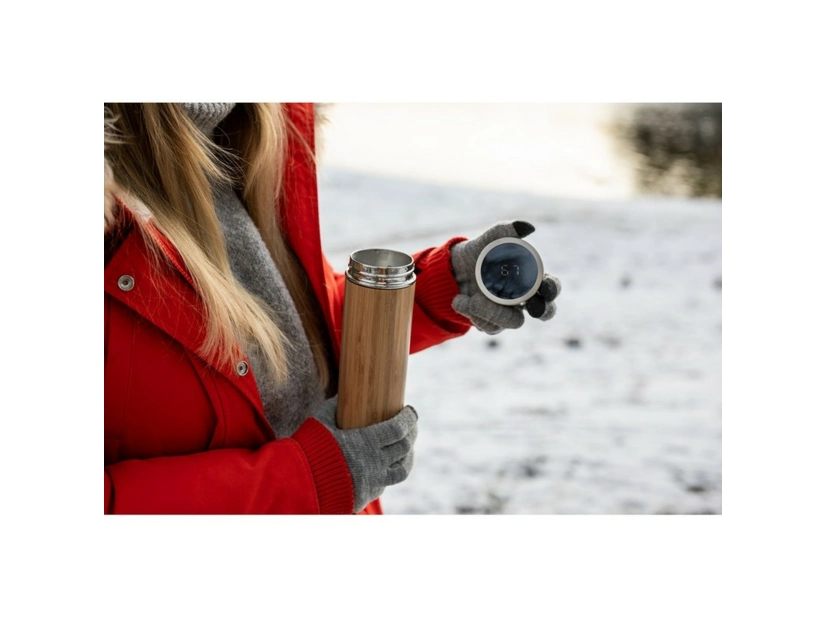 Termos Bambusowy 500 ml z Termometrem