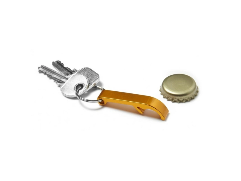 Czerwony brelok otwieracz do butelek z logo – aluminium