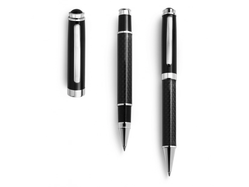 Długopis i pióro kulkowe, zestaw, nadruk logo firmy