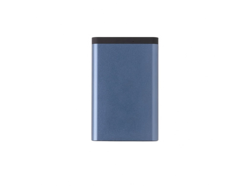 Power bank 10000 mAh niebieski z logo, aluminium, grawer