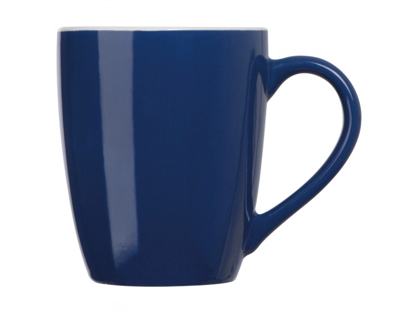 Reklamowy kubek ceramiczny biało granatowy 300 ml