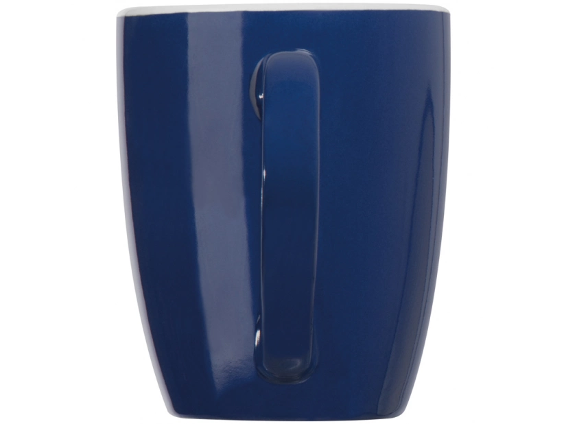 Reklamowy kubek ceramiczny biało granatowy 300 ml