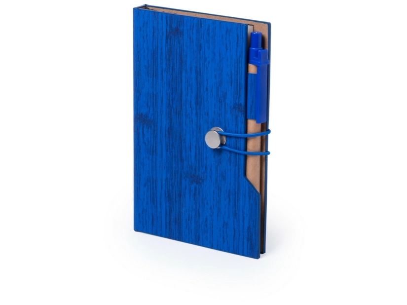 Notatnik  A6 z karteczkami samoprzylepnymi i długopisem, niebieski