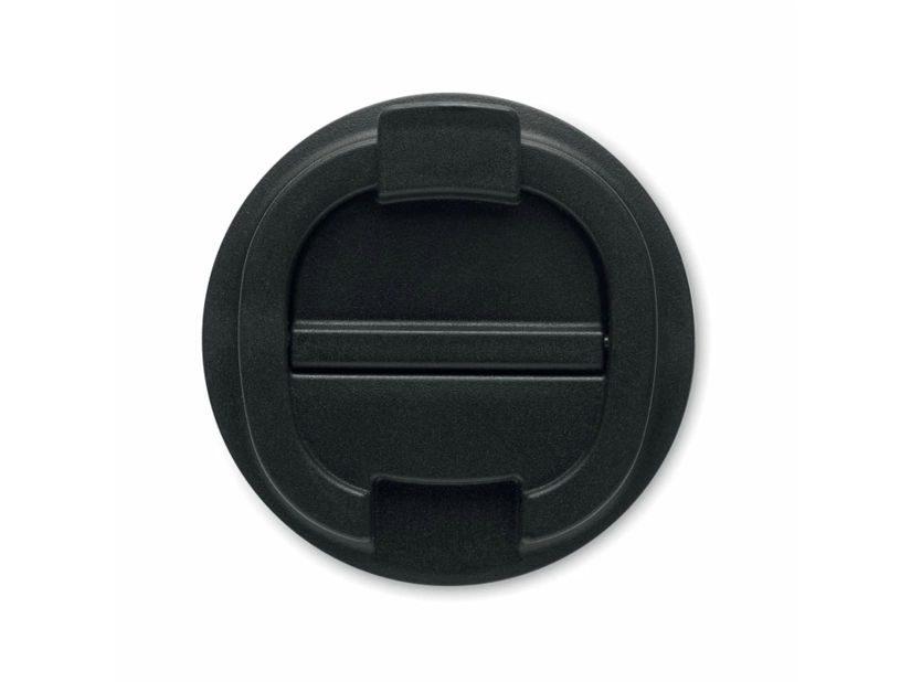 Czarny kubek metalowy 510 ml z logo – stal z recyklingu