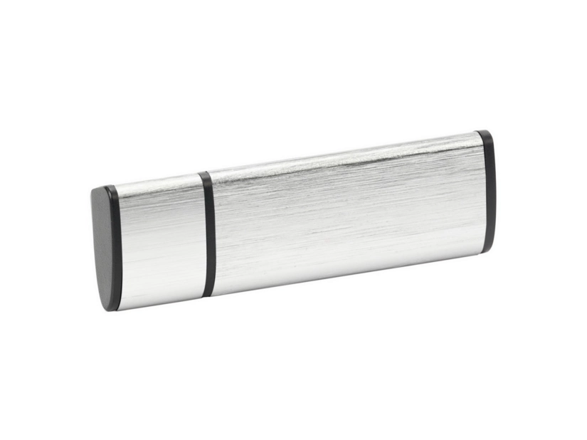 Pendrive srebrno-czarny metalowy z logo – elegancja dla firm