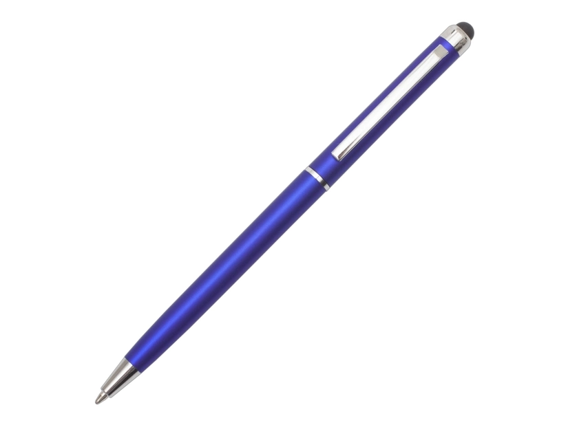 Długopis Touch Point niebieski z metalowym stylusem i logo