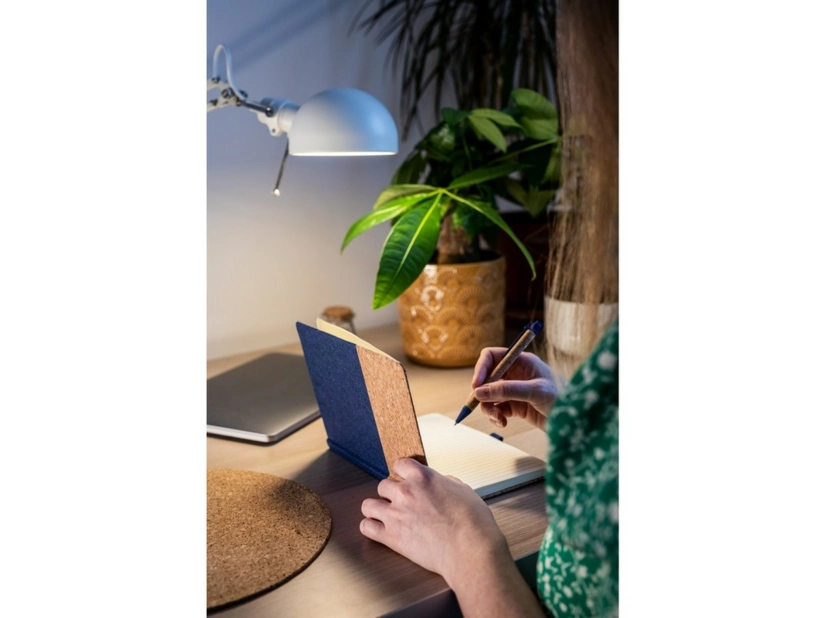 Korkowy notatnik A5 z długopisem, szary