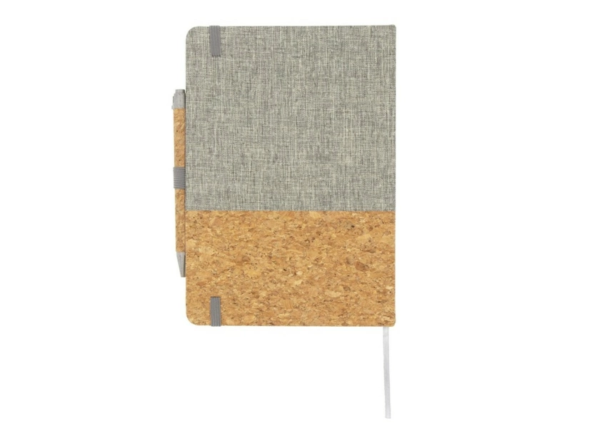 Korkowy notatnik A5 z długopisem, szary