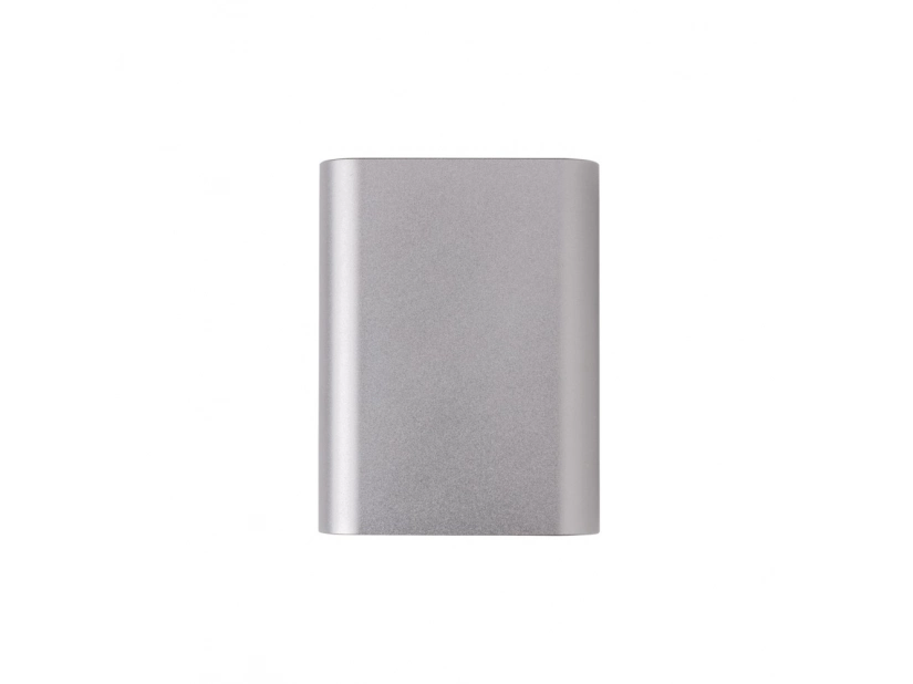 Szary aluminiowy bezprzewodowy power bank 5000 mAh