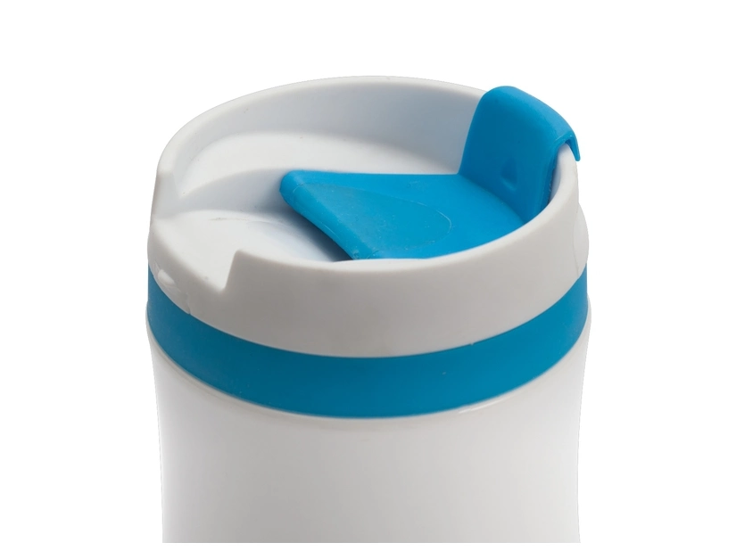 Reklamowy termiczny kubek, Viki 390 ml, niebieski/biały 