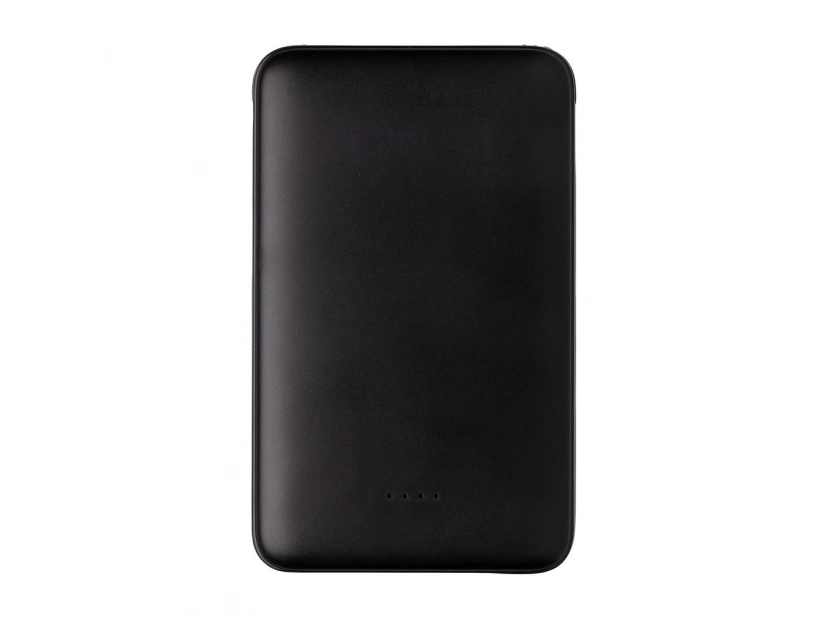Czarny power bank 5000 mAh, z zintegrowanym kablem 3 w 1