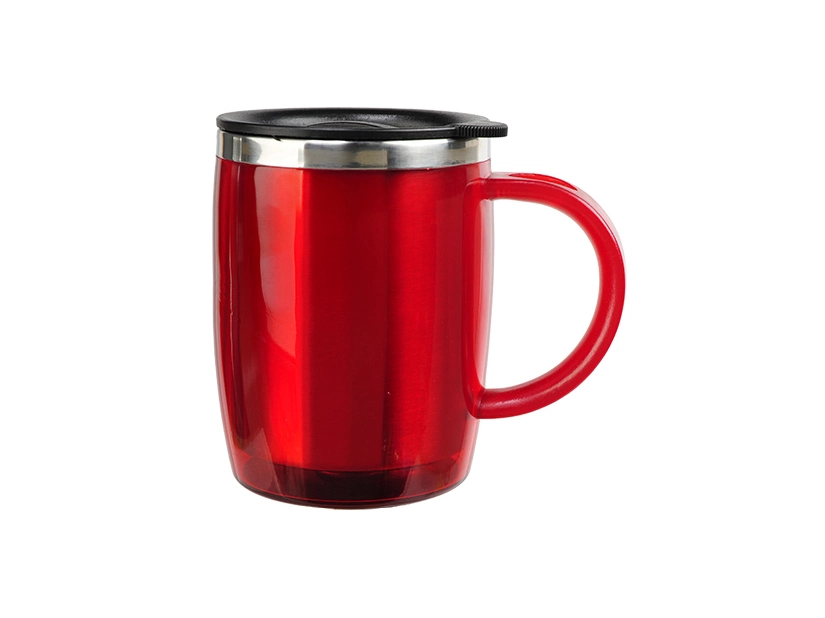 Kubek termiczny w kształcie beczułki, Barrel 400 ml, czerwony 