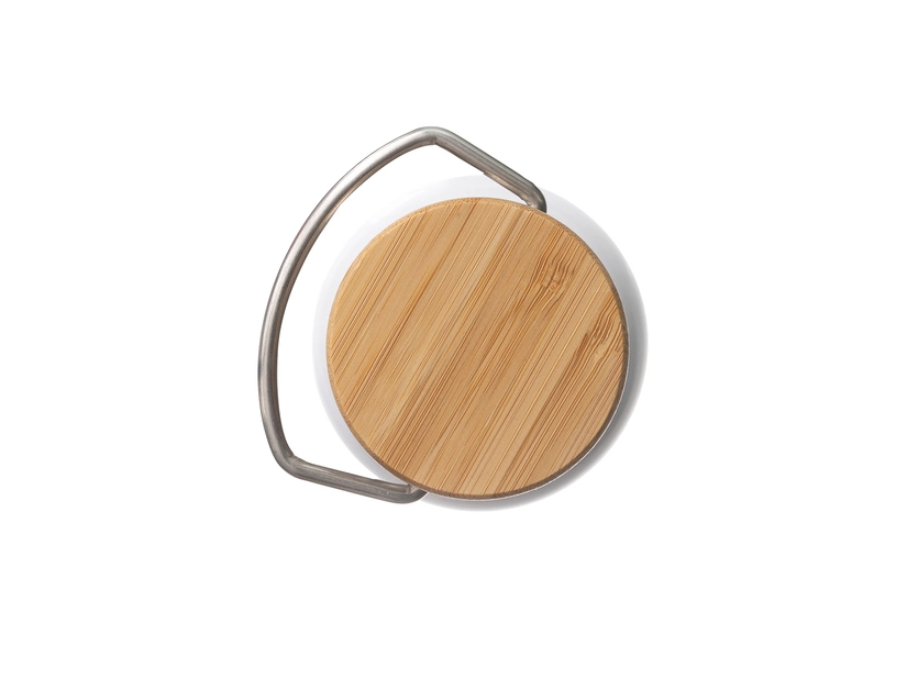 Biała butelka termiczna Malmo 500 ml z bambusową zakrętką