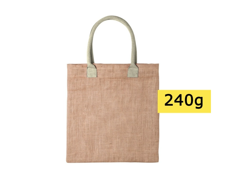 Torba z juty, bawełniane uchwyty, neutralny kolor