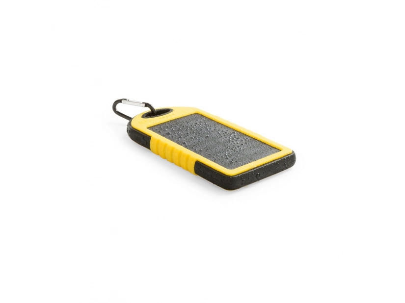 żółty power bank solarny