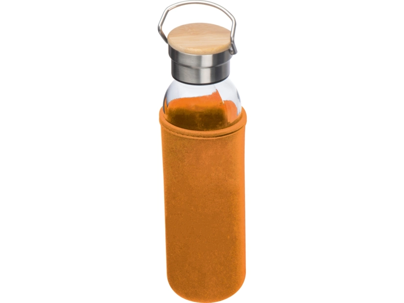 Szklana butelka w pomarańczowym etui 600ml