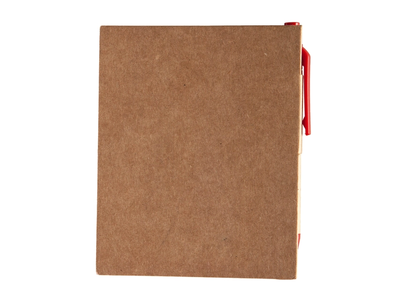 Notes w zestawie z długopisem linia La Linea, czerwony/beżowy 