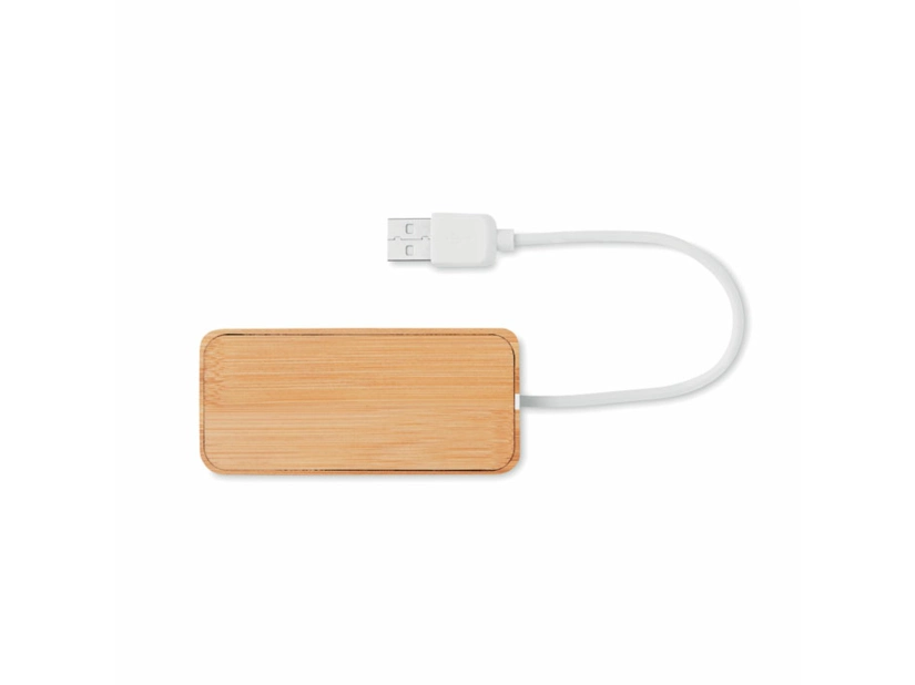 3 portowy hub USB 2.0 Vina, bambusowy