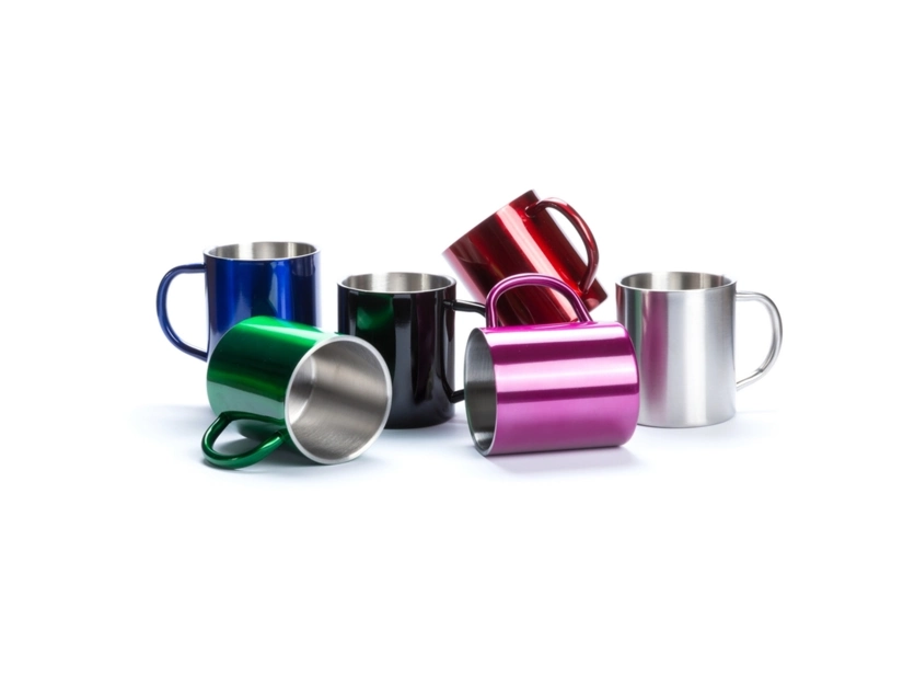 Kubek z metalu, srebrny, 280 ml