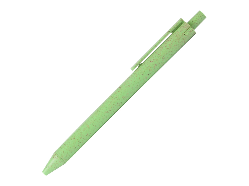 Zielony eko długopis z logo ze słomy pszenicznej