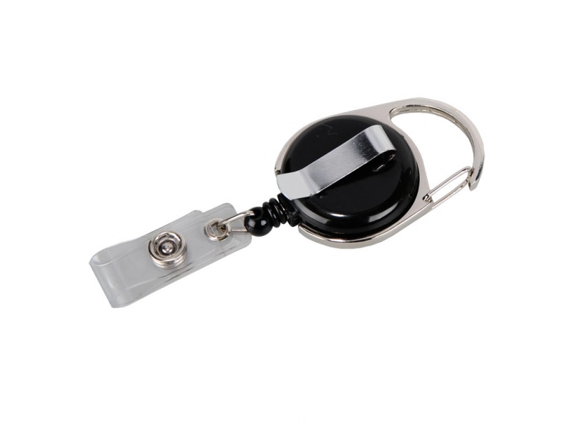 Ski-pass z karabińczykiem, czarny/srebrny 