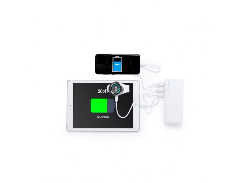 Power bank granatowy ABS 10000 mAh z logo i lampką LED