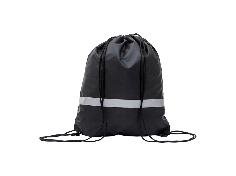 czarny plecak z taśmą odblaskową - 7 litrów